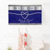 Royal Blue Wedding Welcome Spandoek (Insitu)