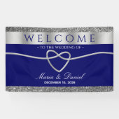 Royal Blue Wedding Welcome Spandoek (Horizontaal)