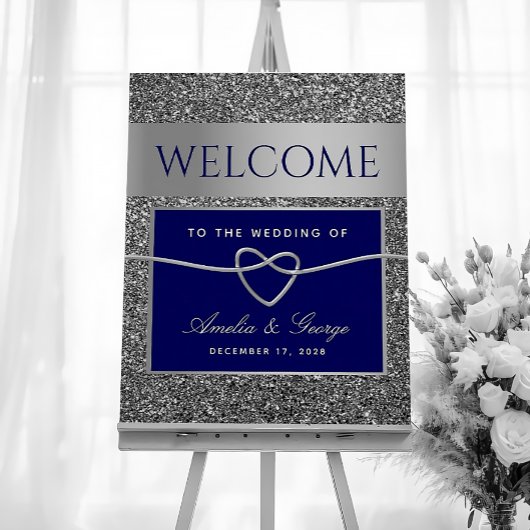 Royal Blue Wedding Welkomstbord Poster