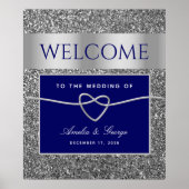 Royal Blue Wedding Welkomstbord Poster (Voorkant)