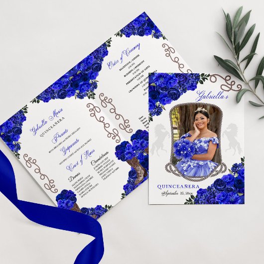 Royal Blue Western Charro Quinceañera Programma