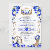 Royal Blue Western Cowgirl Quinceañera Uitnodiging (Voorkant)