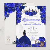 Royal Blue Western Princess Charro Quinceanera Kaart (Voorkant / Achterkant)
