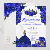 Royal Blue Western Princess Charro Quinceanera Kaart (Voorkant / Achterkant)
