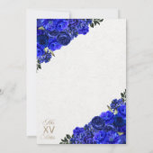 Royal Blue Western Princess Charro Quinceanera Kaart (Achterkant)