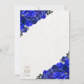 Royal Blue Western Ranchero Quinceanera Kaart (Achterkant)