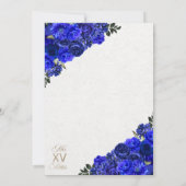 Royal Blue Western Ranchero Quinceanera Kaart (Achterkant)