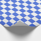 Royal Blue White Checkerboard Patroon Cadeaupapier (Hoek)