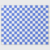 Royal Blue White Checkerboard Patroon Cadeaupapier (Vlak)