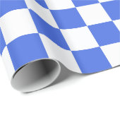 Royal Blue White Checkerboard Patroon Cadeaupapier (Rol Hoek)