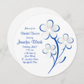 Royal Blue White Daisy Bridal Shower Kaart (Voorkant / Achterkant)