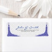 Royal Blue & White Damkers Wedding Dress Etiket (Insitu)