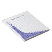 Royal Blue & White Damkers Wedding Dress Notitieblok (Schuin)