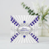 Royal Blue White Diamond Afbeeldingen Beads Kaart (Staand voorkant)