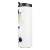 royal blue white floral greenery thermosbeker (Geroteerd rechts)