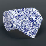 Royal Blue & White Floral Paisley Pattern Stropdas<br><div class="desc">Elegant koningsblauw  bloemenpaisley damast patroon over witte achtergrond die u kunt veranderen. Verstelbare grootte van de afdruk en achtergrondkleur.</div>