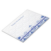 Royal Blue & White  Floral Swirls & Damascus Notitieblok (Schuin)