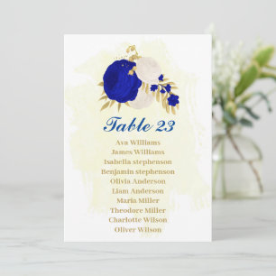 royal blue & white flower & gouden zeekaart kaart