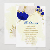 royal blue & white flower & gouden zeekaart kaart (Voorkant / Achterkant)