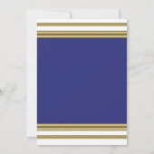 Royal Blue White Gold Afstuderen Foto Kaart (Achterkant)