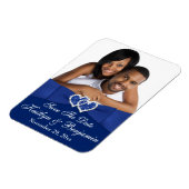 Royal Blue White Hearts Save the Date Fotomagneet Magneet (Linkerzijde)