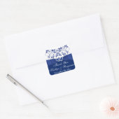 Royal Blue, White Joined Hearts Favor Sticker (Envelop)