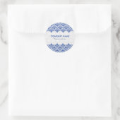 Royal Blue & White  Lace Ronde Sticker (Tas)