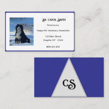 Royal Blue & white met logo of photoBusiness Kaart