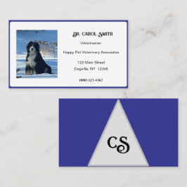 Royal Blue & white met logo of photoBusiness Kaart Visitekaartje