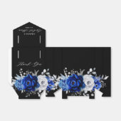 Royal Blue White Metallic Silver Floral Wedding Fa Bedankdoosjes (Uitgevouwen)
