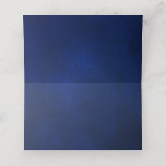 Royal Blue White Metallic Silver Floral Wedding Pl Plaatskaartje (Binnenkant ongevouwen)