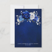 Royal Blue White Metallic Silver Vrijgezellenfeest Bedankkaart (Achterkant)