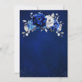 Royal Blue White Metallic Silver Vrijgezellenfeest Kaart (Achterkant)