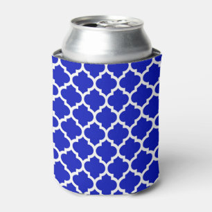 Royal Blue White Moroccan Quatrefoil Pattern #5 Blikjeskoeler