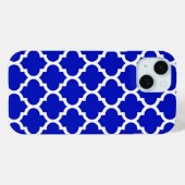 Royal Blue White Moroccan Quatrefoil Pattern #5 Case-Mate iPhone Case (Achterkant (horizontaal))