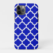 Royal Blue White Moroccan Quatrefoil Pattern #5 Case-Mate iPhone Case (Achterkant)