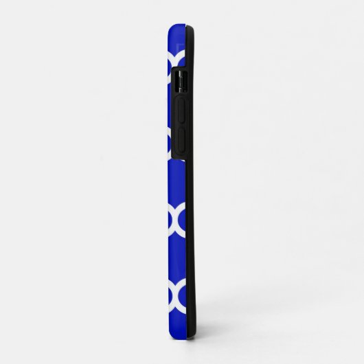 Royal Blue White Moroccan Quatrefoil Pattern #5 Case-Mate iPhone Case (Achterkant/links)