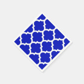 Royal Blue White Moroccan Quatrefoil Pattern #5 Servet (Hoek)
