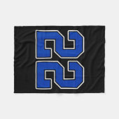 Royal Blue White Nummer 22 Jersey Speler Uniform # Fleece Deken (Voorkant (Horizontaal))