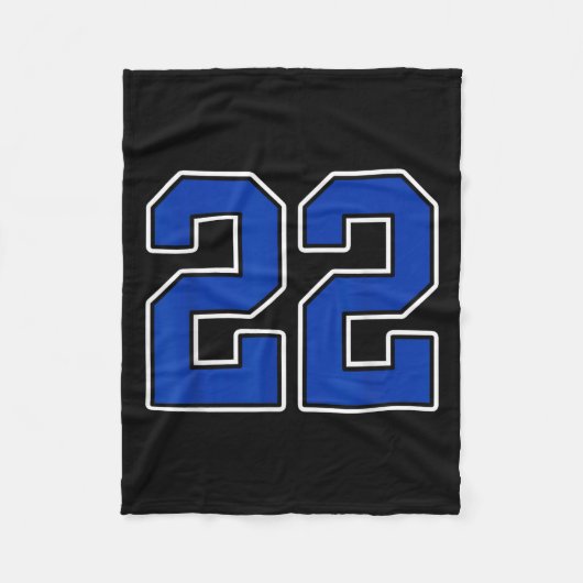 Royal Blue White Nummer 22 Jersey Speler Uniform # Fleece Deken (Voorkant)