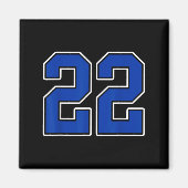 Royal Blue White Nummer 22 Jersey Speler Uniform # Magneet (Voorkant)