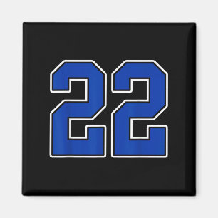 Royal Blue White Nummer 22 Jersey Speler Uniform # Magneet