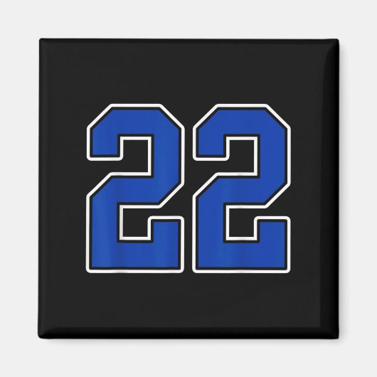 Royal Blue White Nummer 22 Jersey Speler Uniform # Magneet (Voorkant)