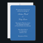 Royal Blue White Plain Simple Wedding Invitation Kaart<br><div class="desc">Producten die u kunt aanpassen met uw afbeeldingen of tekst.</div>