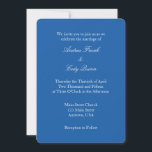 Royal Blue White Plain Simple Wedding Invitation Kaart<br><div class="desc">Producten die u kunt aanpassen met uw afbeeldingen of tekst.</div>