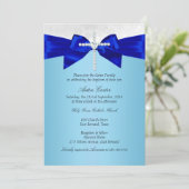 Royal Blue White Silver Cross Boys Baptisme Kaart (Staand voorkant)