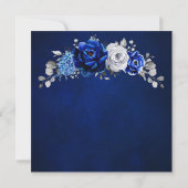 Royal Blue White Silver Metallic Brunch en Bubble Kaart (Achterkant)