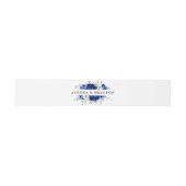 Royal Blue White Silver Metallic Floral Weddenscha Uitnodigingen Wikkel (Vlak)