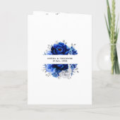 Royal Blue White Silver Metallic Floral Wedding (Achterkant)