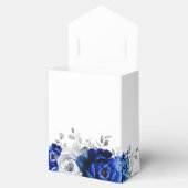 Royal Blue White Silver Metallic Floral Wedding Bedankdoosjes (Geopend)